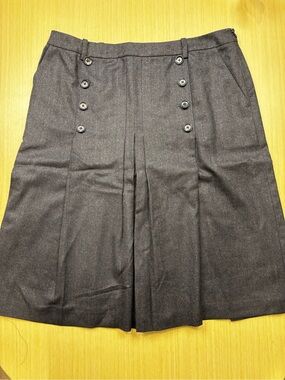 Rena Lange VTG 100% Virgin Wool Pleated Sailor Skirt Gray Size 10 / 40
